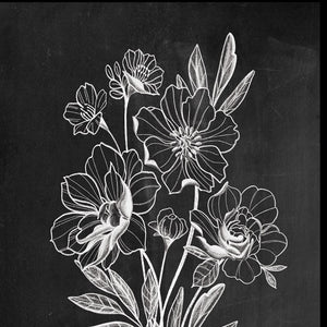 Homeroots Set Of Two Vintage Flowers In Bloom Black Framed Print Wall Art Black And Gold Wood Print 407969