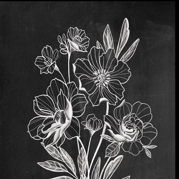 Homeroots Set Of Two Vintage Flowers In Bloom Black Framed Print Wall Art Black And Gold Wood Print 407969