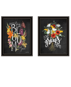HomeRoots Set of Two Rustic Framed Wall Art Prints - Modern Farmhouse Decor for a Cozy Home Ambiance Black and Gold 29 x 18 407972