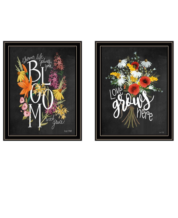 HomeRoots Set of Two Rustic Framed Wall Art Prints - Modern Farmhouse Decor for a Cozy Home Ambiance Black and Gold 29 x 18 407972