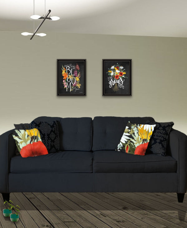 HomeRoots Set of Two Rustic Framed Wall Art Prints - Modern Farmhouse Decor for a Cozy Home Ambiance Black and Gold 29 x 18 407972