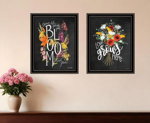 HomeRoots Set of Two Rustic Framed Wall Art Prints - Modern Farmhouse Decor for a Cozy Home Ambiance Black and Gold 29 x 18 407972