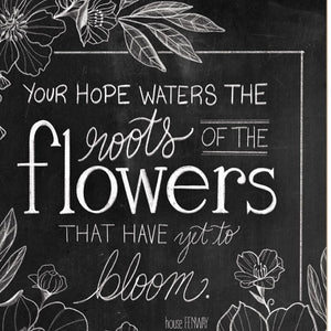 HomeRoots Set of Two Vintage Chalkboard Bloom Prints - Rustic Framed Wall Art for Timeless Farmhouse Charm White 29 x 18 407976