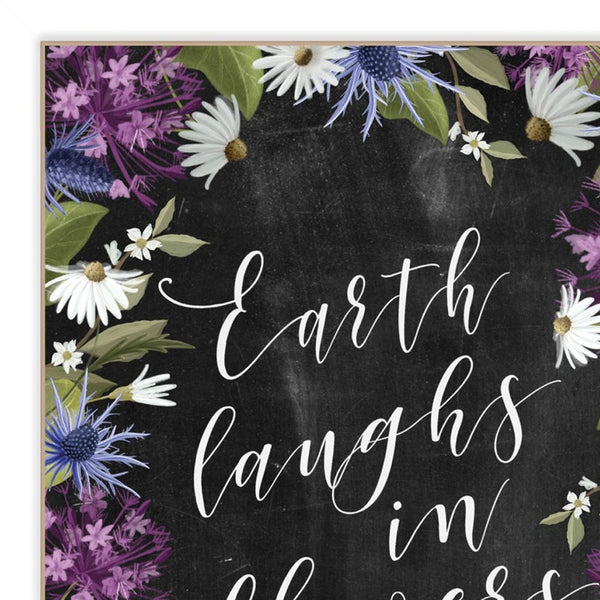 Homeroots Set Of Two Flowers Make Us Laugh White Framed Print Wall Art White Wood Print 407977