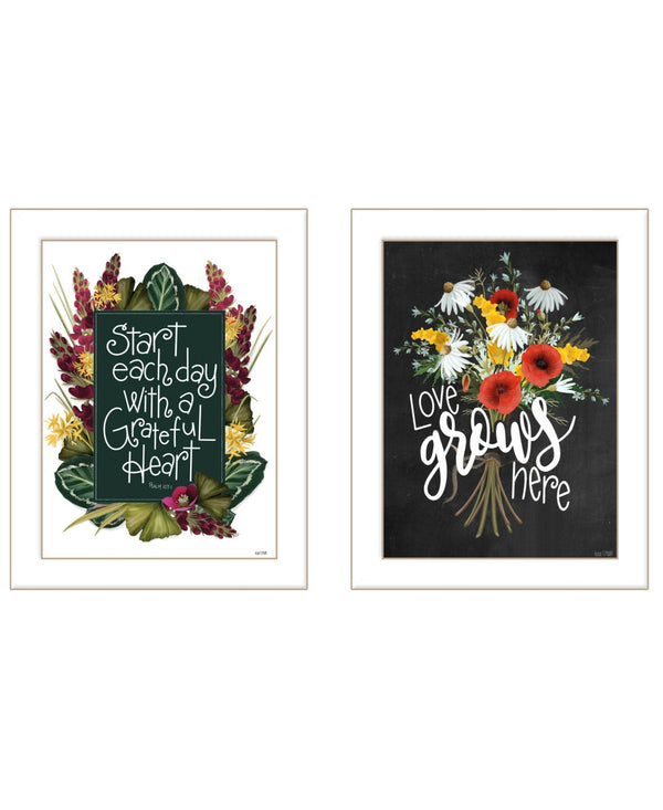 HomeRoots Set of Two Framed Prints with Rustic Wood Design for Modern Farmhouse Wall Décor and Style White 31 x 19 407979