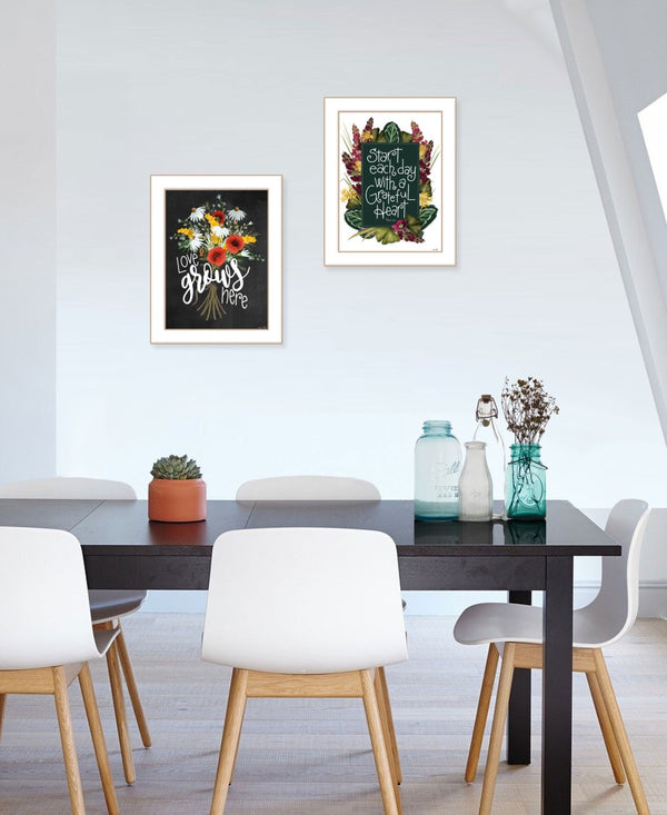 HomeRoots Set of Two Framed Prints with Rustic Wood Design for Modern Farmhouse Wall Décor and Style White 31 x 19 407979