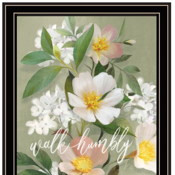 HomeRoots Set of Two Farmhouse Daisies Framed Wall Art - Rustic Black Frames for Modern Home Decor Style 407985