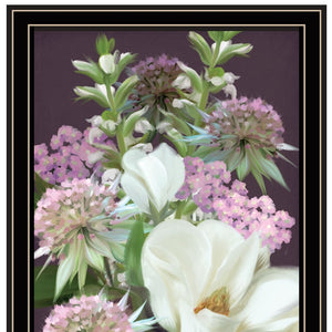 Homeroots Set Of Two Lilac And Wild Plum Bouquet Black Framed Print Wall Art Black And Gold Wood Print 407987