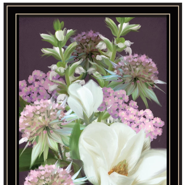 Homeroots Set Of Two Lilac And Wild Plum Bouquet Black Framed Print Wall Art Black And Gold Wood Print 407987
