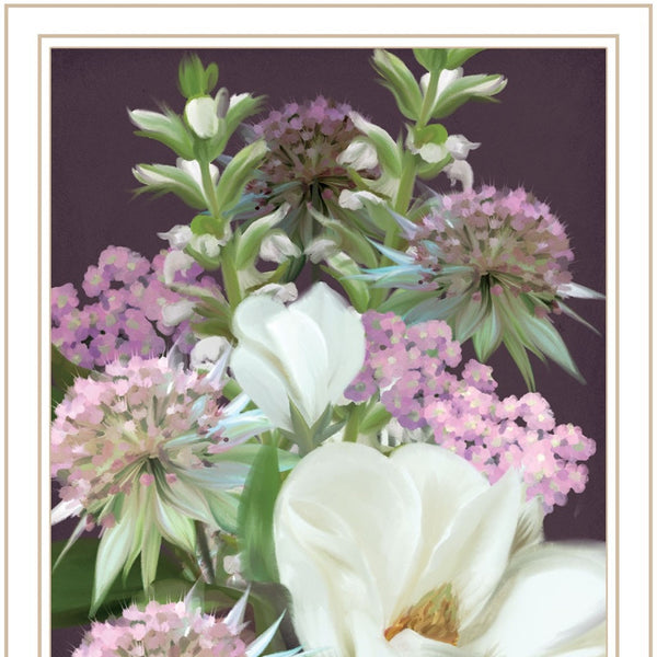 Homeroots Set Of Two Lilac And Wild Plum Bouquet White Framed Print Wall Art White Wood Print 407988