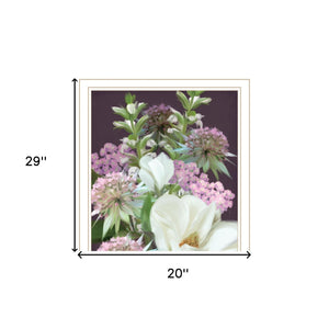 Homeroots Set Of Two Lilac And Wild Plum Bouquet White Framed Print Wall Art White Wood Print 407988