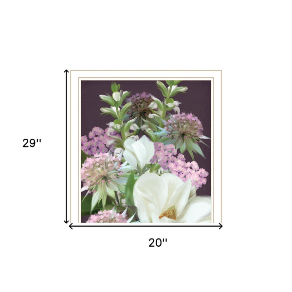 Homeroots Set Of Two Lilac And Wild Plum Bouquet White Framed Print Wall Art White Wood Print 407988