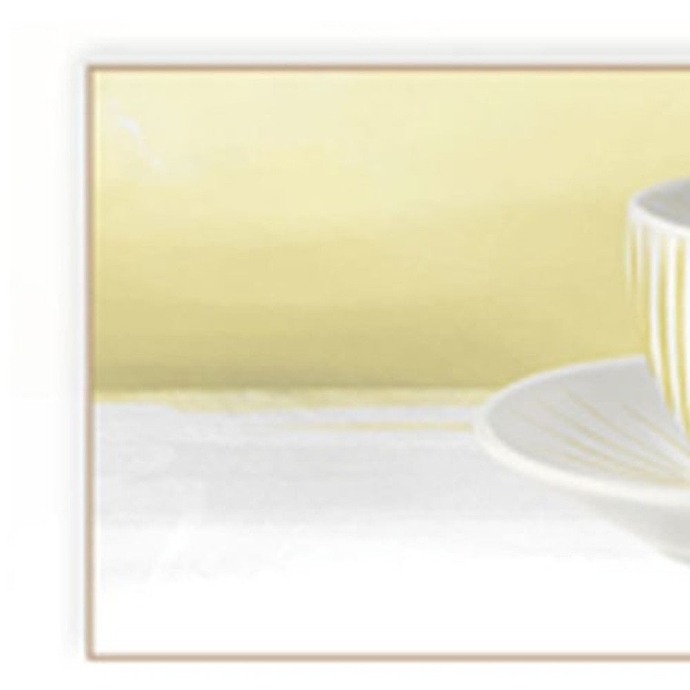 Homeroots Set Of Two Teacups White Framed Print Kitchen Wall Art  Wood Print 407990