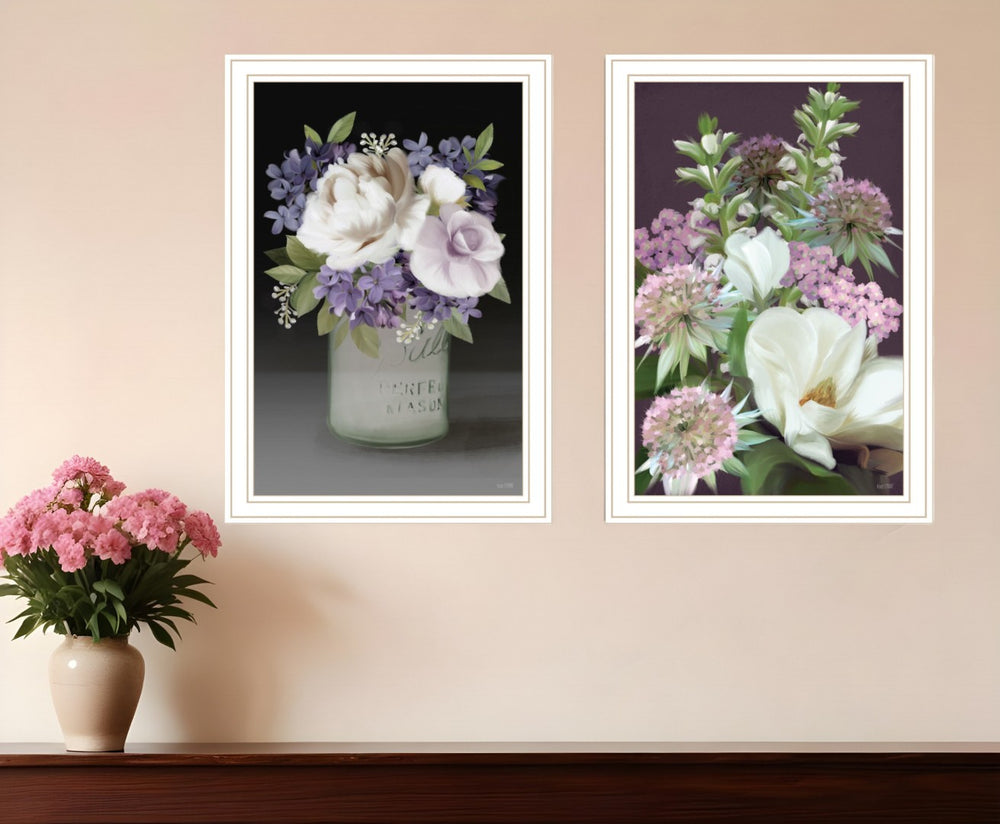 HomeRoots Set of Two Lilac & Wild Plum Framed Prints - Rustic Wall Art for Modern Farmhouse Décor 407994