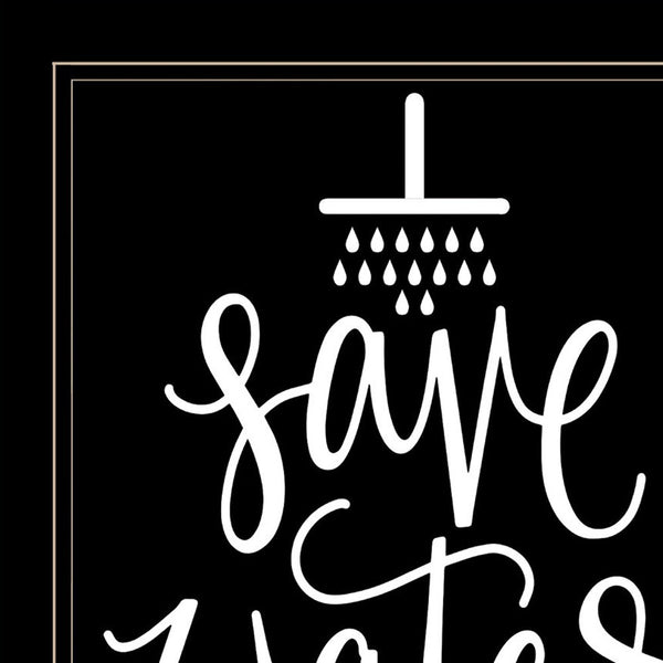 Homeroots Set Of Two Clean Or Shower Together Black Framed Print Bathroom Wall Art Black And Gold Wood Print 407996