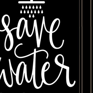 Homeroots Set Of Two Wash Up Black Framed Print Bathroom Wall Art  Wood Print 407998