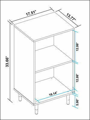 Manhattan Comfort Essex Mid-Century Modern Nightstand White and Zebra 407AMC176