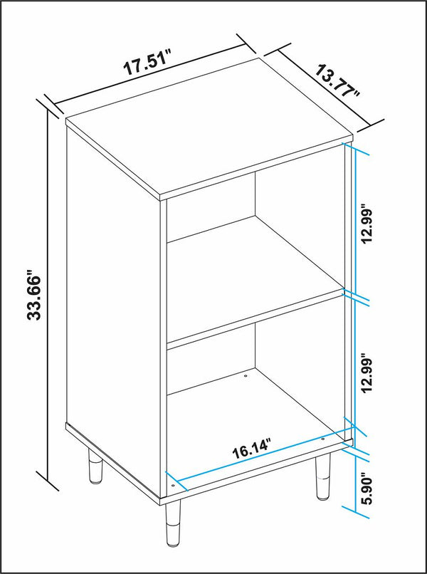 Manhattan Comfort Essex Mid-Century Modern Nightstand White and Zebra 407AMC176