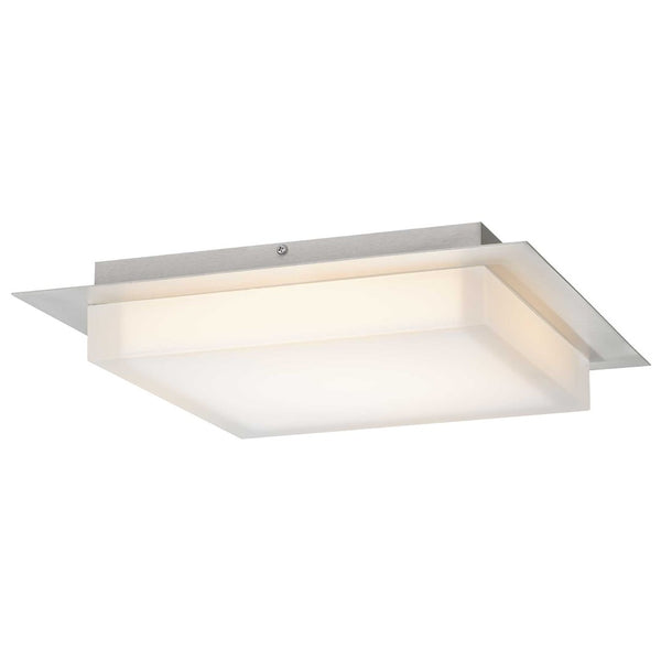 English Elm 14 Inch Square Led Flush Mount Ceiling Light Dimmable Acrylic Diffuser for Any Room Chrome B370P399081