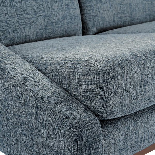 OSP Home Furnishings Mid-century Open Arm Loveseat with Solid Wood Legs and Plush Fiber Cushions Loveseat Navy SL4422R-MC3