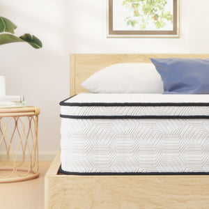 English Elm 12'' Queen Hybrid Mattress Pocket Coils Euro Top Cooling Foam Orthopedic Support B366P392889