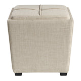 OSP Home Furnishings Rockford Storage Ottoman Cream