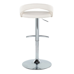 English Elm Adjustable Swivel Barstools with Chrome Base and Faux Leather Seats Set of 2 B202S01988