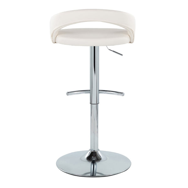 English Elm Adjustable Swivel Barstools with Chrome Base and Faux Leather Seats Set of 2 B202S01988