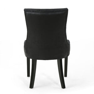 English Elm Christopher Knight Home® - Cheney Dining Chairs Set Of 2 - Elegant Microfiber With Diamond-Tufted Backrest For Comfort 54181.00MFBLK