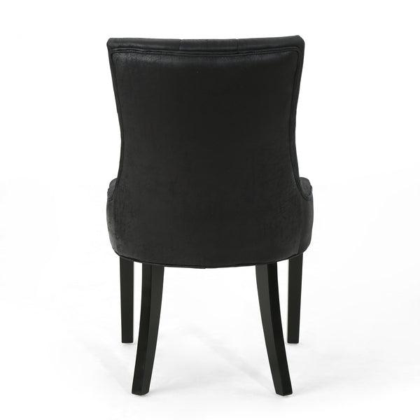 English Elm Christopher Knight Home® - Cheney Dining Chairs Set Of 2 - Elegant Microfiber With Diamond-Tufted Backrest For Comfort 54181.00MFBLK