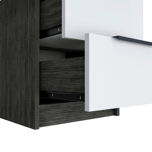 English Elm Washington Two Drawer Nightstand with Open Shelf Modern Two Tone Bedroom Storage B128P148988