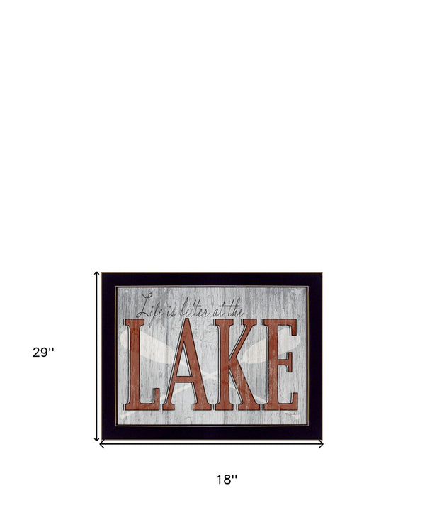 Homeroots Set Of Two Lake Life Is Better 3 Black Framed Print Wall Art Black Wood Print 408014