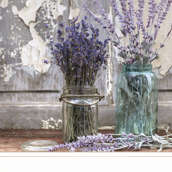 HomeRoots Set of Three Framed Lavender Floral Prints – Uplifting Wall Art for Farmhouse and Modern Decor White 408015