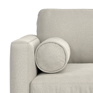 English Elm Morrison Sculptural Mid-century Armchair with Rubberwood Legs and Performance Fabric Cream White B136P420740