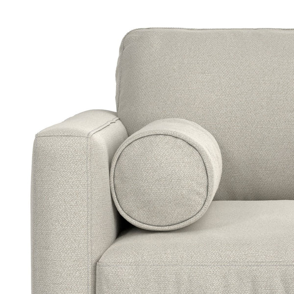English Elm Morrison Sculptural Mid-century Armchair with Rubberwood Legs and Performance Fabric Cream White B136P420740