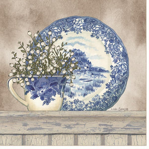 Homeroots Set Of Two The Farmhouse Blues 1 White Framed Print Wall Art White Wood Print 408022