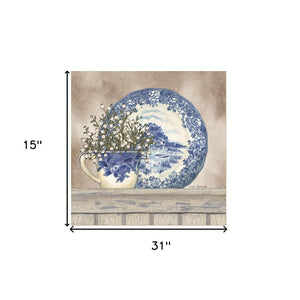 Homeroots Set Of Two The Farmhouse Blues 1 White Framed Print Wall Art White Wood Print 408022