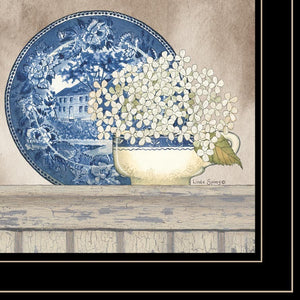 Homeroots Set Of Two The Farmhouse Blues Black Framed Print Wall Art Black And Gold Wood Print 408023