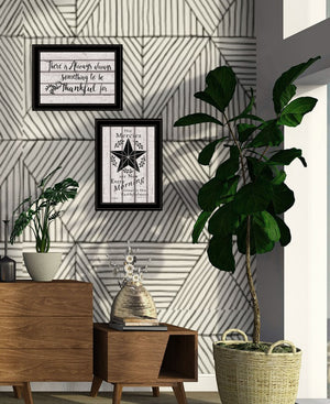 Homeroots Set Of Two His Mercies And Thankful 2 Black Framed Print Wall Art  Wood Print 408026