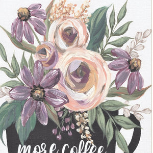 HomeRoots Set of Two Rustic Coffee and Floral Framed Prints - Charming Kitchen Wall Art for Modern Spaces 408027