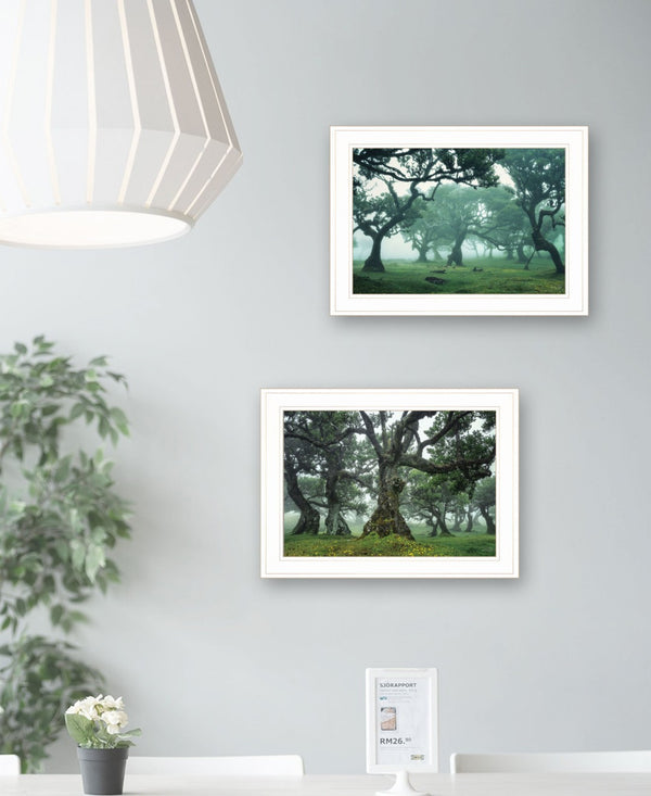HomeRoots Set of Two Enchanted Forest Framed Prints - Rustic Charm Meets Modern Style for Any Room 408031