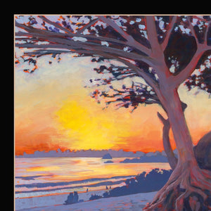 Homeroots Set Of Two Carmel Beach And Lighthouse 4 Black Framed Print Wall Art Black Wood Print 408038