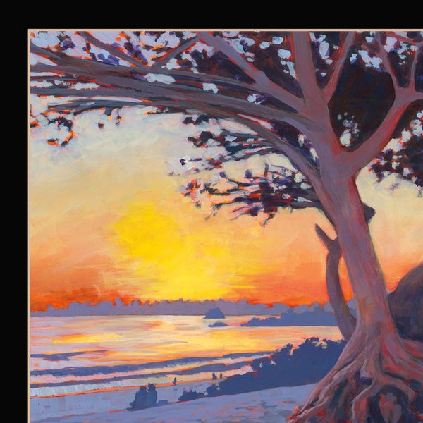 Homeroots Set Of Two Carmel Beach And Lighthouse 4 Black Framed Print Wall Art Black Wood Print 408038