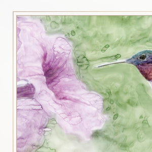 Homeroots Set Of Two Humming Bird 1 And 2 White Framed Print Wall Art  Wood Print 408045