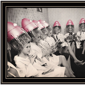 Homeroots Set Of Two The Salon Black Framed Print Wall Art Black And Gold Wood Print 408053