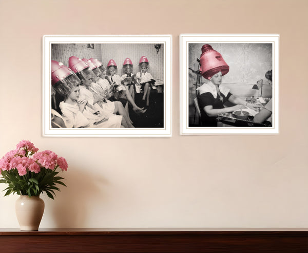 Homeroots Set Of Two The Salon White Framed Print Wall Art  Wood Print 408054