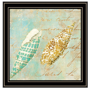 Homeroots Set Of Four Ocean 1 Black Framed Print Wall Art Black And Gold Wood Print 408057