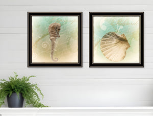 Homeroots Set Of Two The Sea Iii And Sea Iv 1 Black Framed Print Wall Art Black And Gold Wood Print 408059