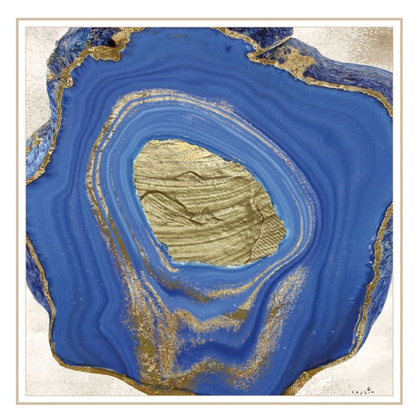 Homeroots Set Of Two Perisse Cobalt 2 White Framed Print Wall Art White Wood Print 408072