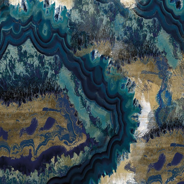 Homeroots Set Of Three Deep Blue 1 Black Framed Print Wall Art  Wood Print 408074